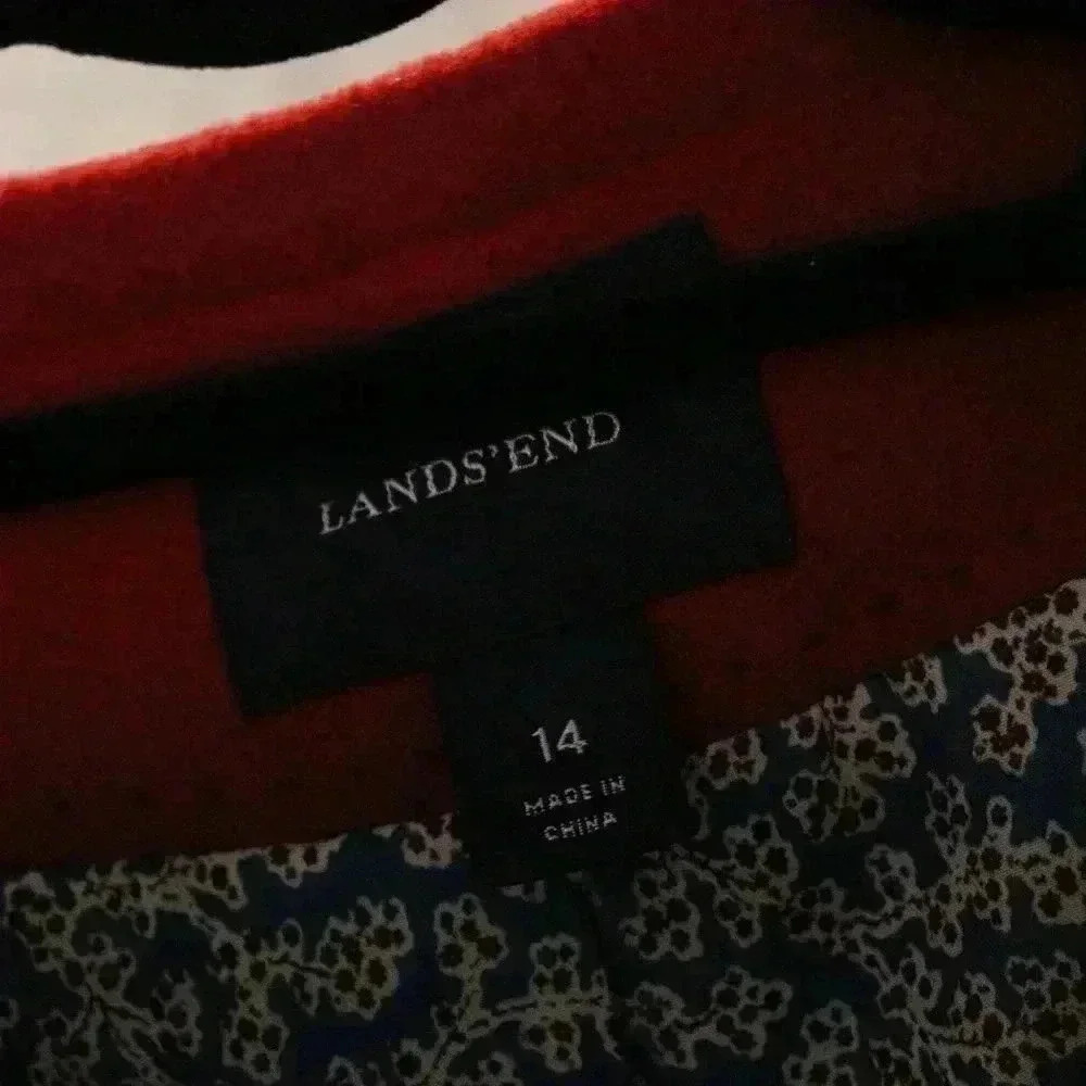 Lands' End Red Wool Long Coat women's 14 vintage pea coat winter warm - Picture 5 of 10